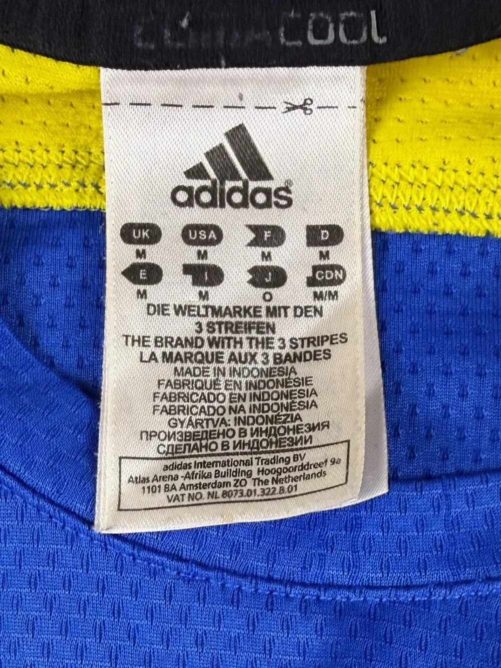 Adidas Response 2012 Boston Marathon Long Sleeve Shirt Blue Yellow Men's Size M